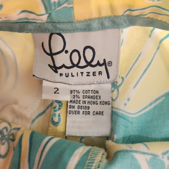 Lilly Pulitzer Yellow and Blue Fish Print Shorts - Picture 4 of 8